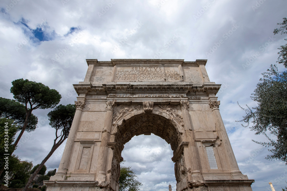 Arch of Titus on the Via Sacra in the Roman Forum, Rome, Italy