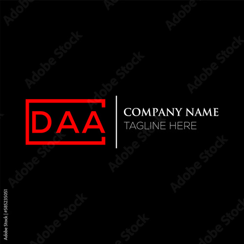 DAA letter logo design on black background. DAA creative initials letter logo concept. DAA letter design. DAA letter design on black background. DAA logo vector.
