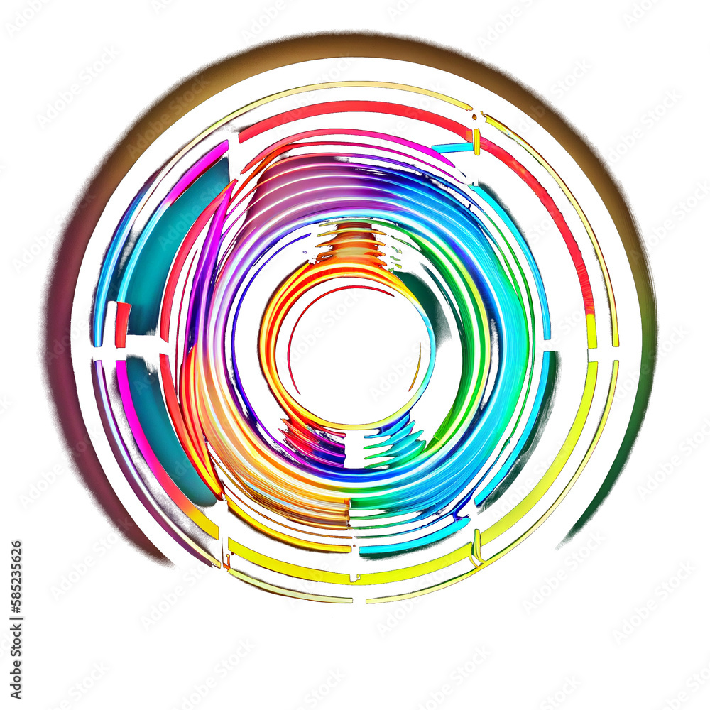 Abstract high-tech illustration of a portal--swirling neon circles of colorful lights create a centered, glowing entry to another dimension. Transparent background (generative ai, ai) Abstract high-tech illustration of a portal--swirling neon circles of colorful lights create a centered, glowing entry to another dimension. Transparent background (generative ai, ai)