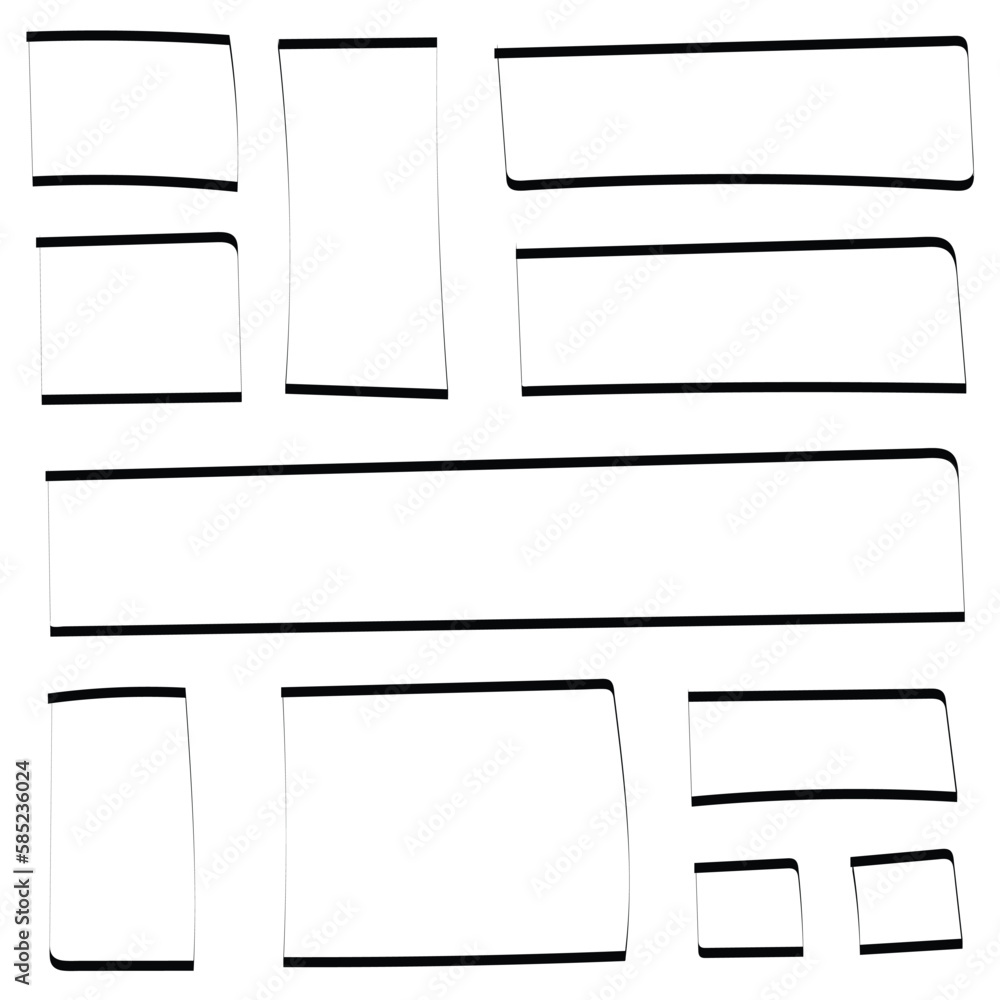 Set Of Freehand Drawn Horizontal And Vertical Rectangles Set Of Freehand Drawn Horizontal And Vertical Rectangles