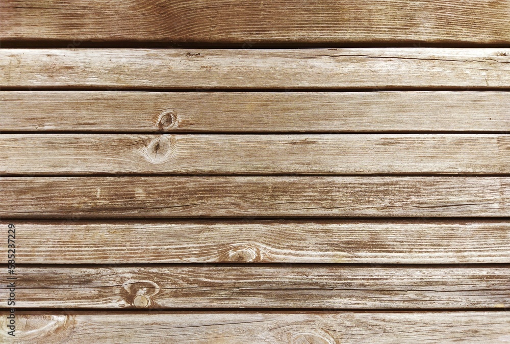 Fototapeta premium Old wood table Background. Wooden bricks background top view. Great for photo background. shabby wooden background texture surface