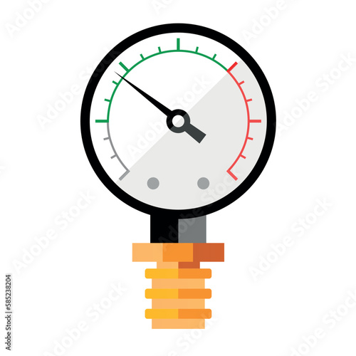 Pressure sensor in the pipes on a white background. Vecor