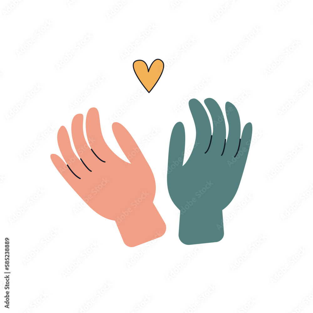 Fototapeta premium Hands with heart. friendship love and trust. Reconciliation concept 