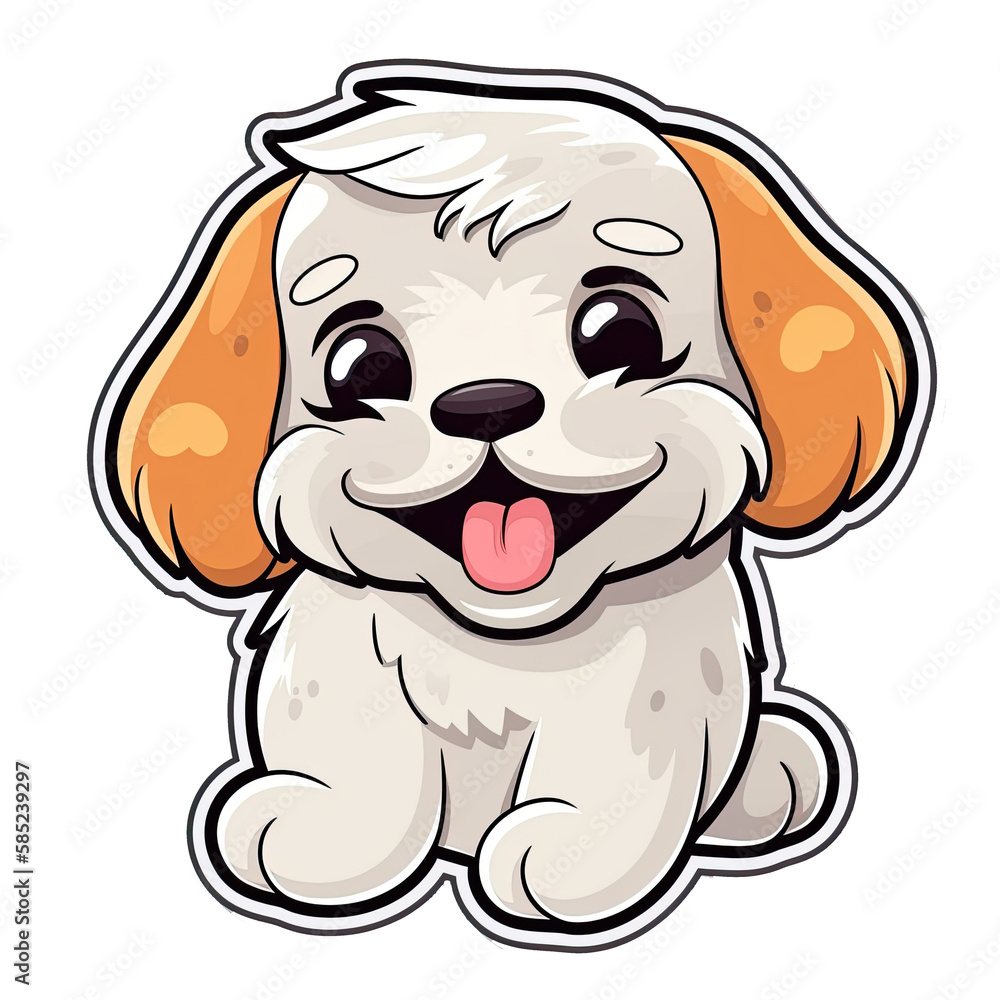 Obraz premium cute dog puppy - minimalistic sticker art