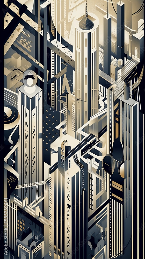 Obraz premium Abstract geometric art made with Generative AI