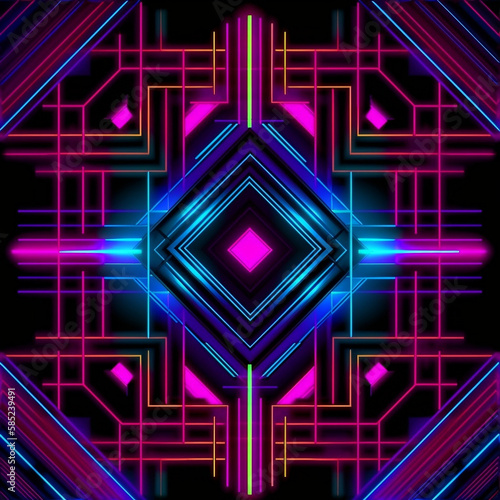 Neon geometric art made with Generative AI