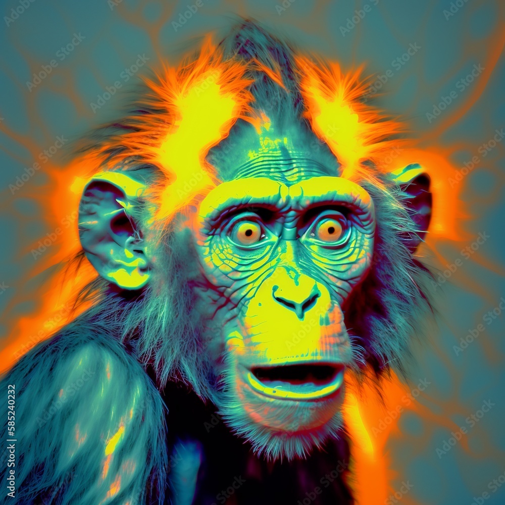 psychedelic animals, Generative AI. psychedelic animals, Generative AI.