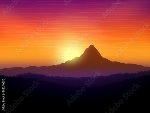 Sunrise over Mountain Range