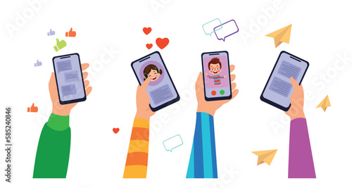 Flat Hands Holding Mobile Phone