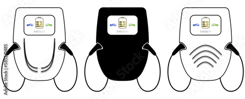 Wallbox Charging Station E-Mobility Vector Design photo