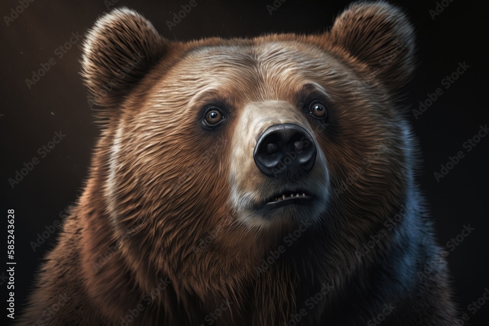 Brown bear portrait Generative AI