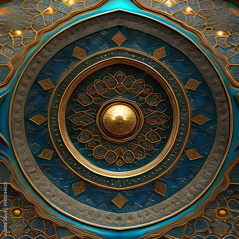 golden ornament on the wall