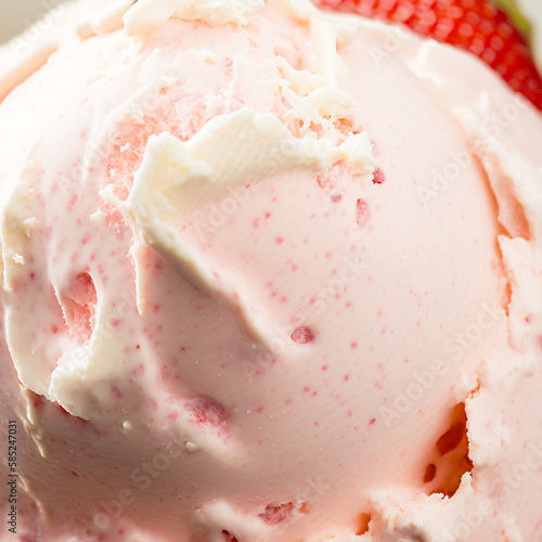 Horizontal shot of delicious strawberry ice cream Generative AI