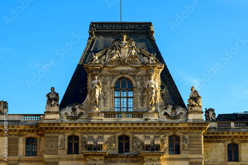 The Louvre   in Europe  in France  in Ile de France  in Paris  in summer  on a sunny day.