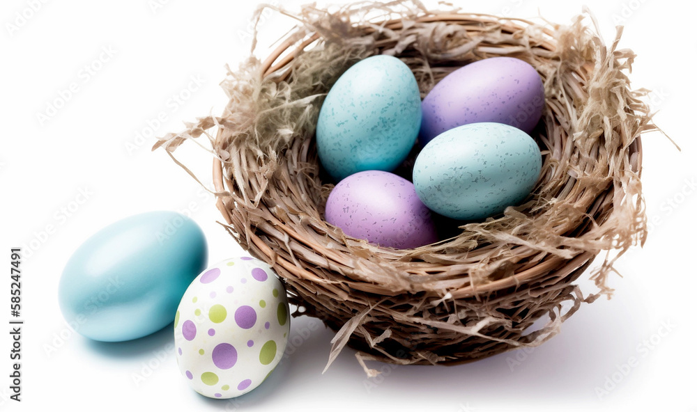 Vertical shot of beautiful colorful magical easter eggs Generative AI Vertical shot of beautiful colorful magical easter eggs Generative AI