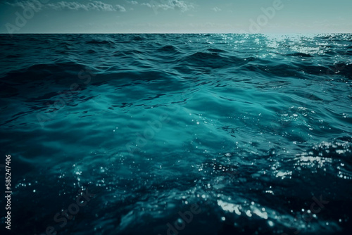 Vertical shot of beautiful clear calm blue ocean Generative AI