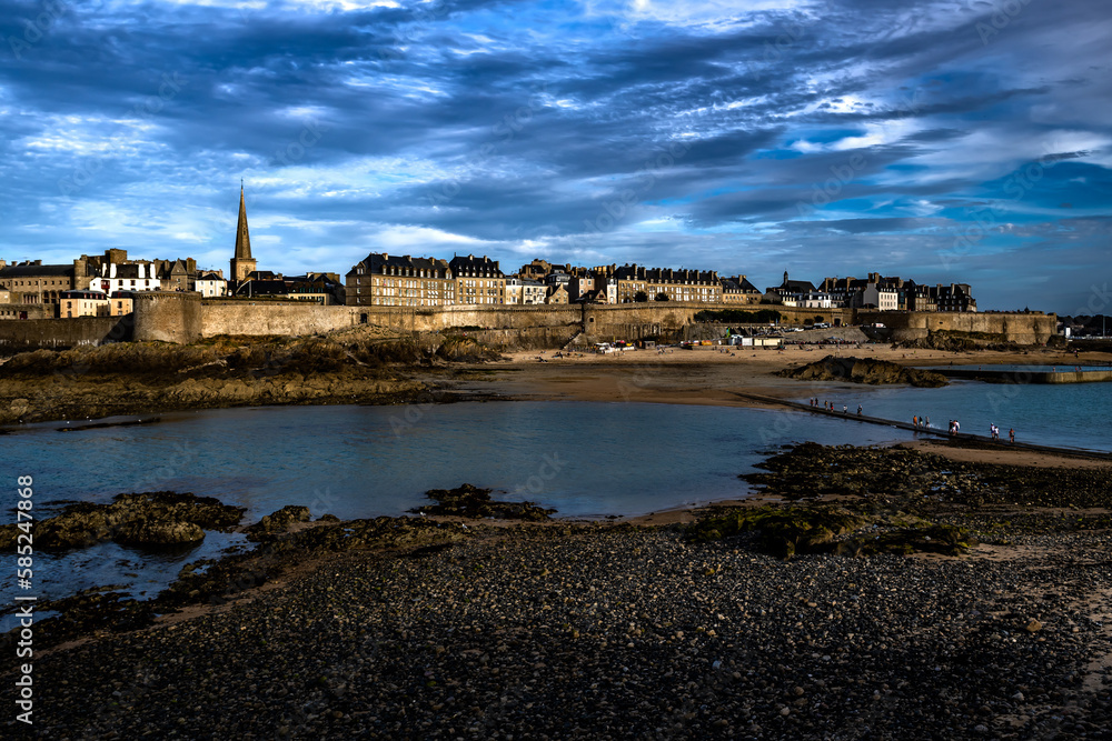 Ancient City Saint-Malo At The Atlantic Coast Of Brittany In France