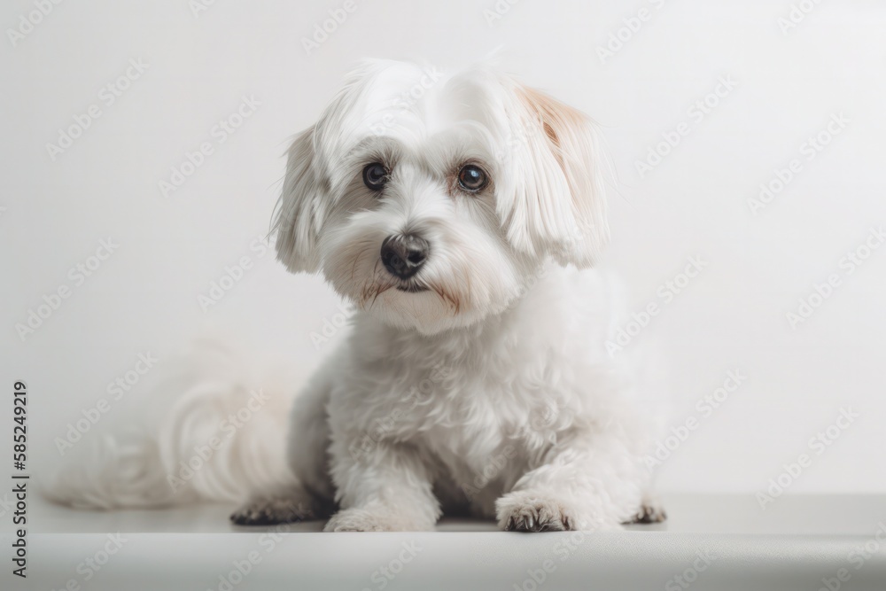 Faithful and Loyal Dog Sitting on White Studio Background Faithful and Loyal Dog Sitting on White Studio Background