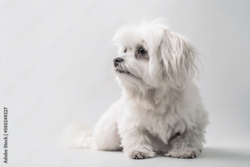 Faithful and Loyal Dog Sitting on White Studio Background Faithful and Loyal Dog Sitting on White Studio Background