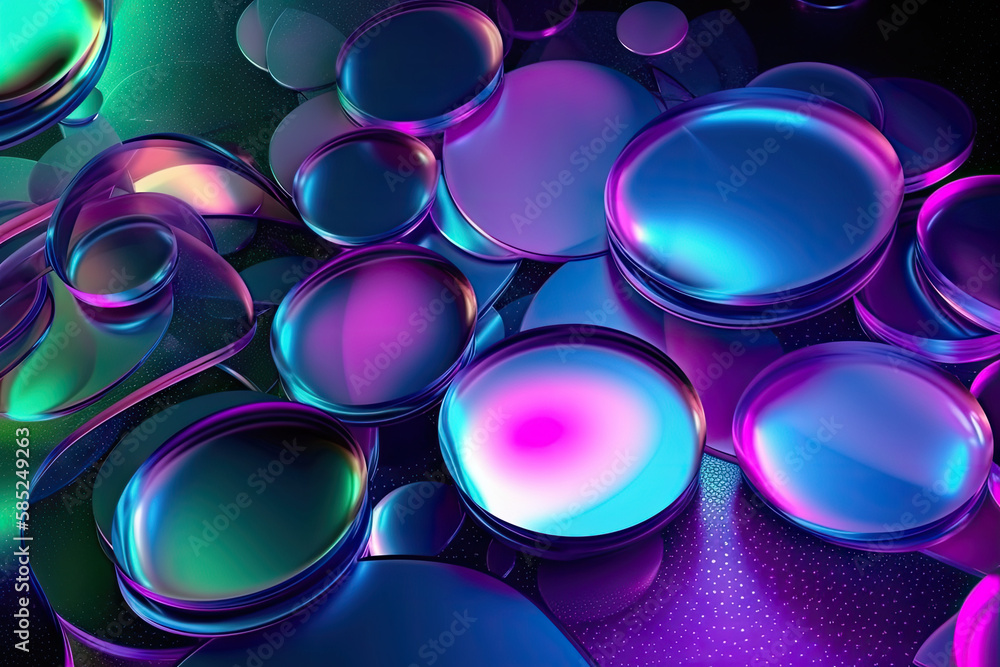 Abstract 3d background wallpaper with glass circles. Created with Generative AI Technology Abstract 3d background wallpaper with glass circles. Created with Generative AI Technology
