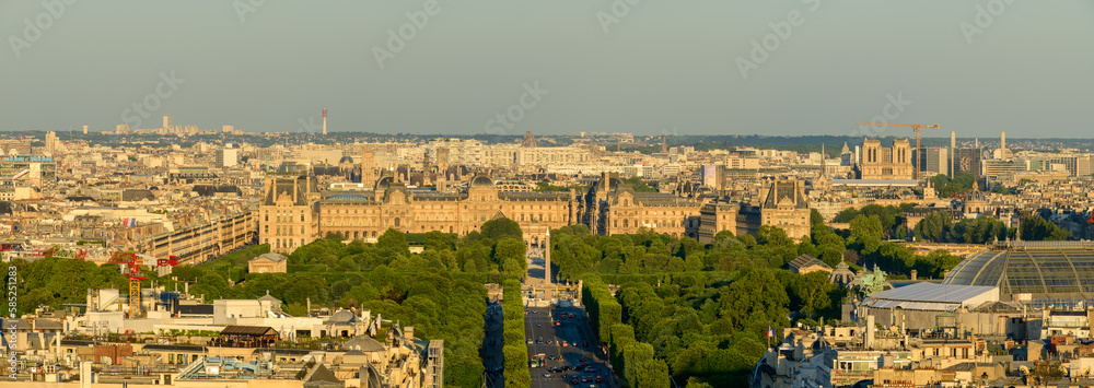 Obraz premium The Louvre , in Europe, in France, in Ile de France, in Paris, in summer, on a sunny day.