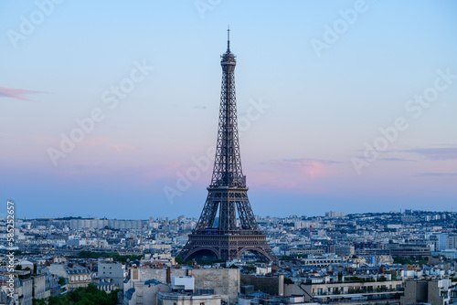 The Eiffel Tower , Europe, France, Ile de France, Paris, in summer, on a sunny day. © Florent