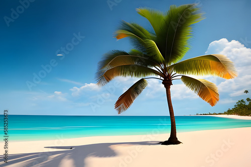 palm tree on the beach © DJC Design