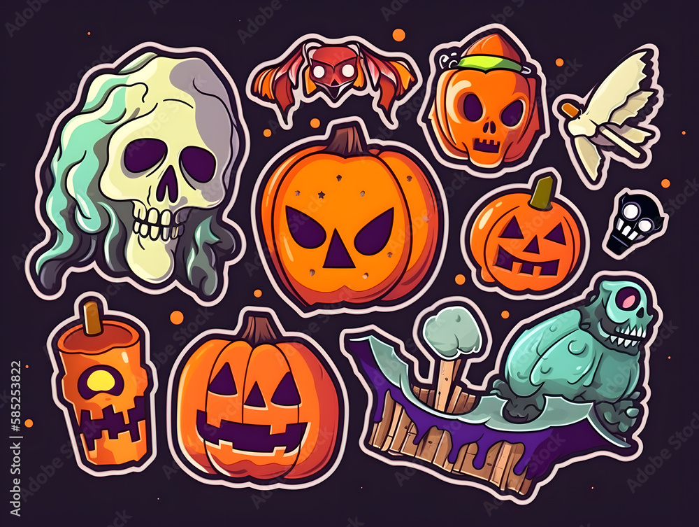 Halloween stickers, Generative AI