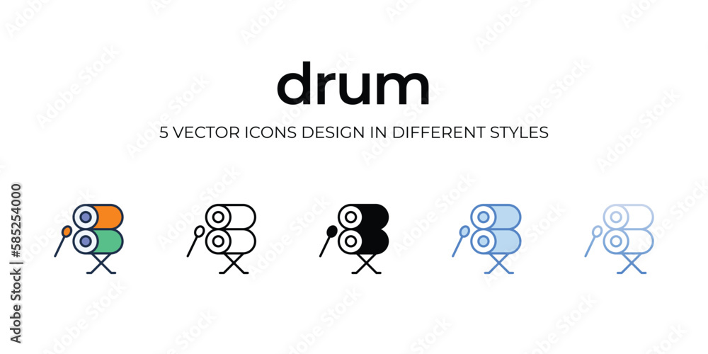 Drum icon. Suitable for Web Page, Mobile App, UI, UX and GUI design.