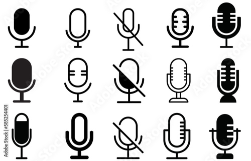Set Microphone record , Related Line Icons. line icon Collection of high Icons microphone record , microphone record set icon . Illustration set Icons vector speak object retro