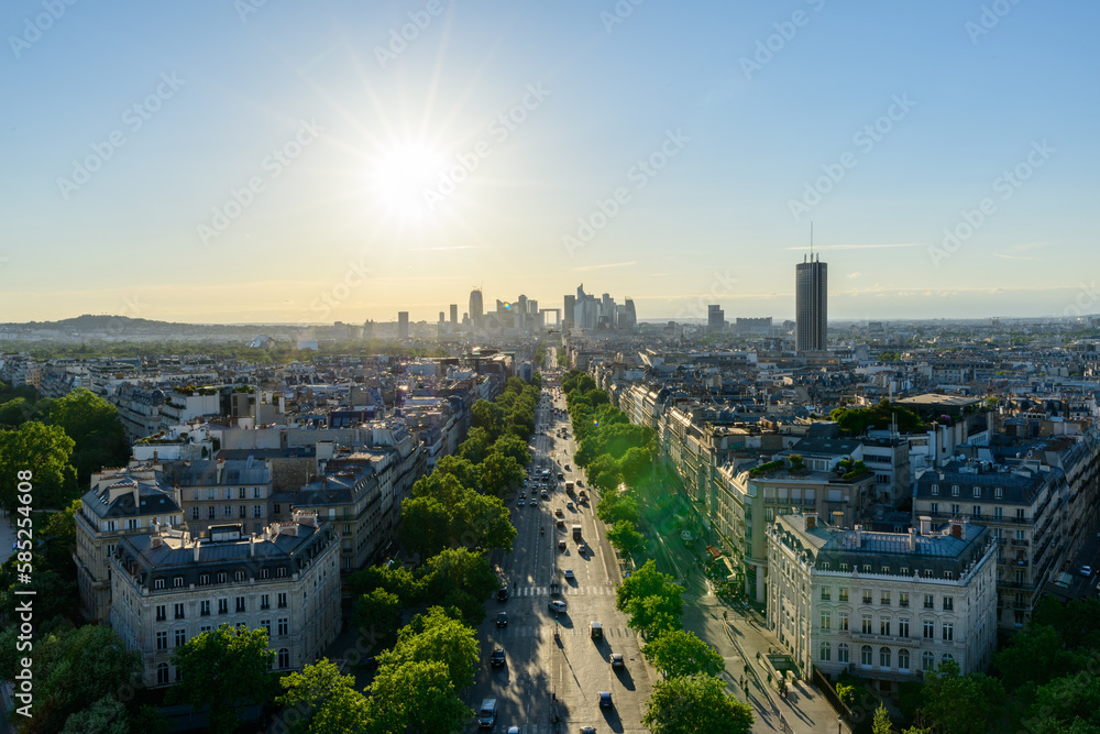 Avenue de la Grande Armee , in Europe, France, Ile de France, Paris, in summer on a sunny day.