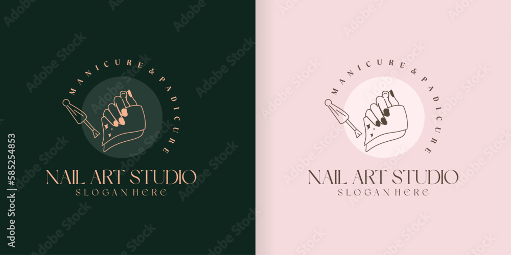 women's nail polish logo design, nail care, nail salon