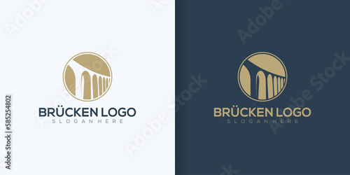 creative abstract bridge logo design template collection