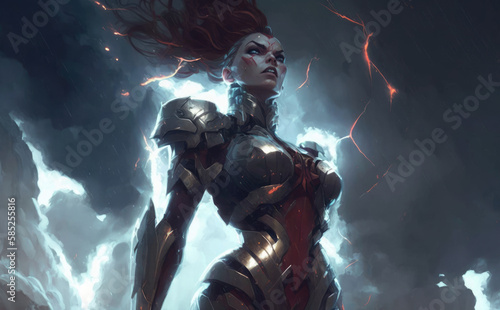 Storm Titan: A Colossus of Lightning and Clouds. (Generative AI)