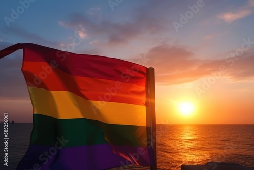  LGBT Rainbow Background. LGBTQ Gay Pride Rainbow Flag Background Generative AI © ChaoticMind