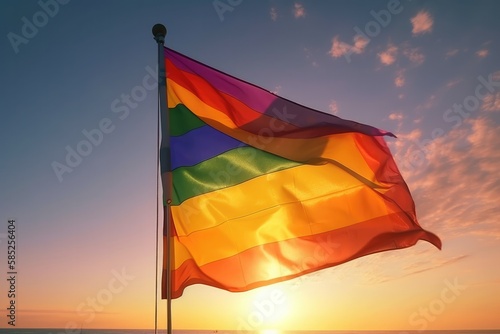 LGBT Rainbow Background. LGBTQ Gay Pride Rainbow Flag Background Generative AI © ChaoticMind