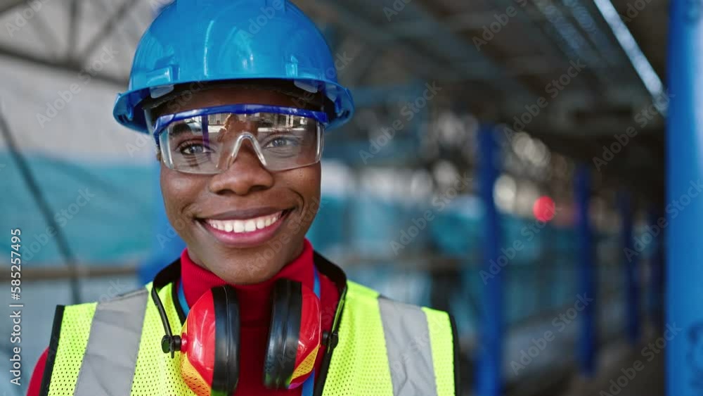 African american woman architect smiling confident standing at street African american woman architect smiling confident standing at street