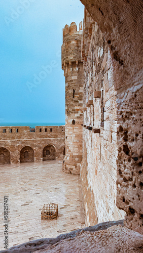 Beautiful view from the window of qaitbay citadel egypt photo