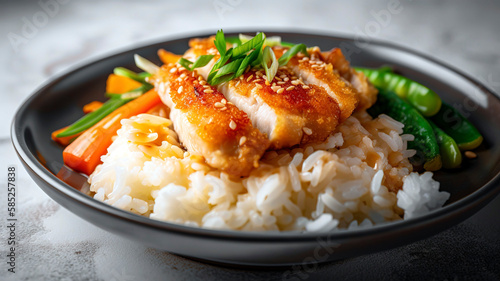 Savory Fish Fillet with Rice and Veggies - A Perfect Meal Combination