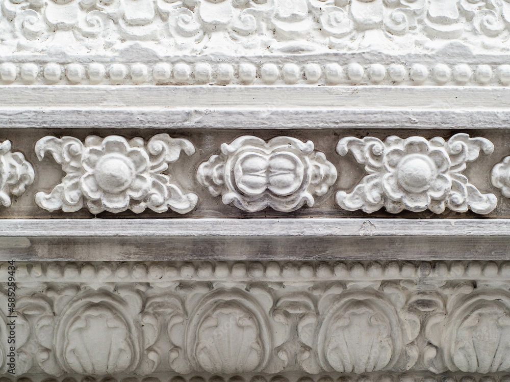 white thai flower pattern on white wall for decorate white thai flower pattern on white wall for decorate