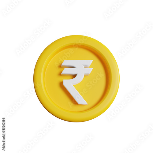 3d illustration of indian rupee currency coin
