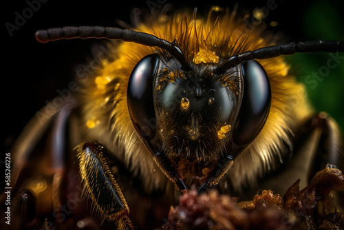 Macro of a bumblebee, AI generation © Vasilina FC