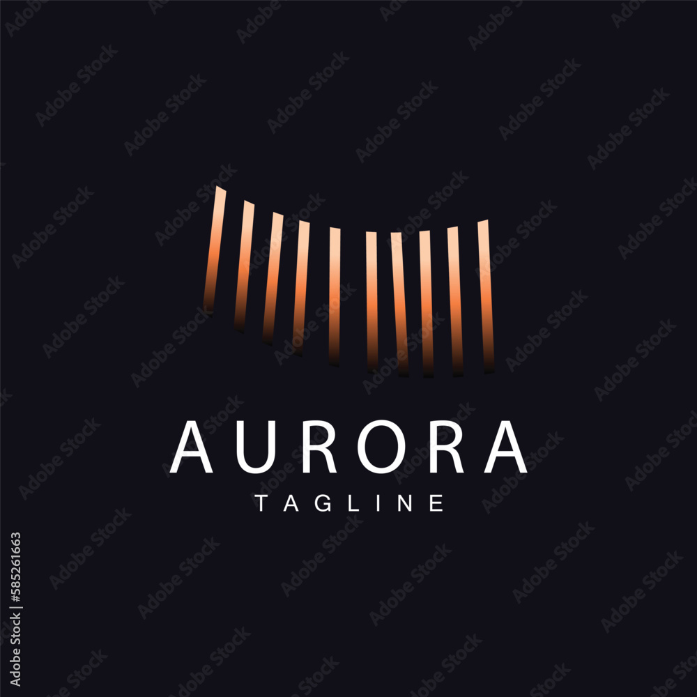 Aurora Logo, Simple Design Amazing Natural Scenery Of Aurora, Vector Icon Template, Illustration Aurora Logo, Simple Design Amazing Natural Scenery Of Aurora, Vector Icon Template, Illustration