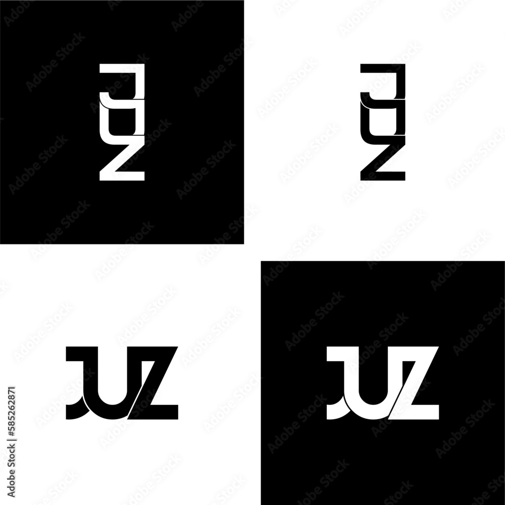 juz lettering initial monogram logo design set juz lettering initial monogram logo design set