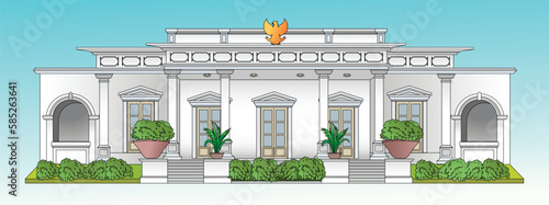 illustration of istana negara or national palace of indonesia