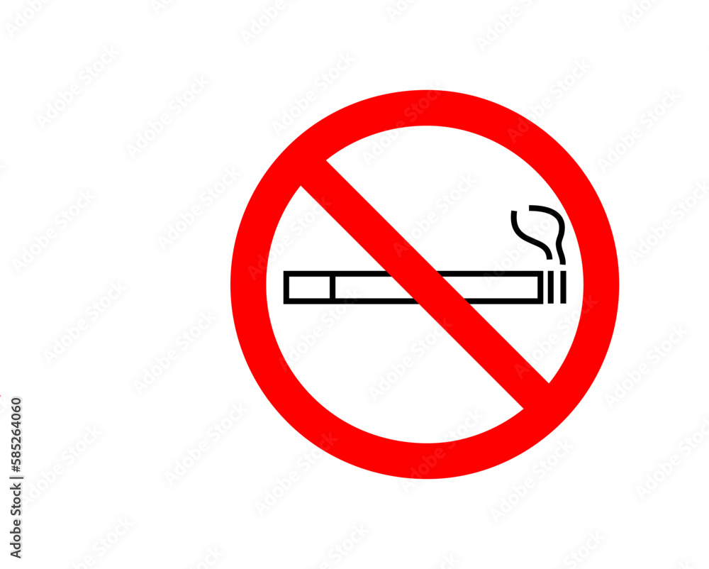 No smoking. Red prohibition sign. Stop symbol on white background..eps No smoking. Red prohibition sign. Stop symbol on white background..eps