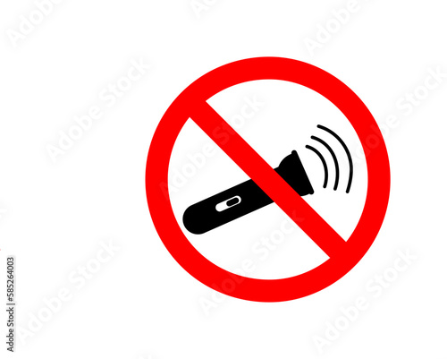 no flashlight allowed icon on white background..eps