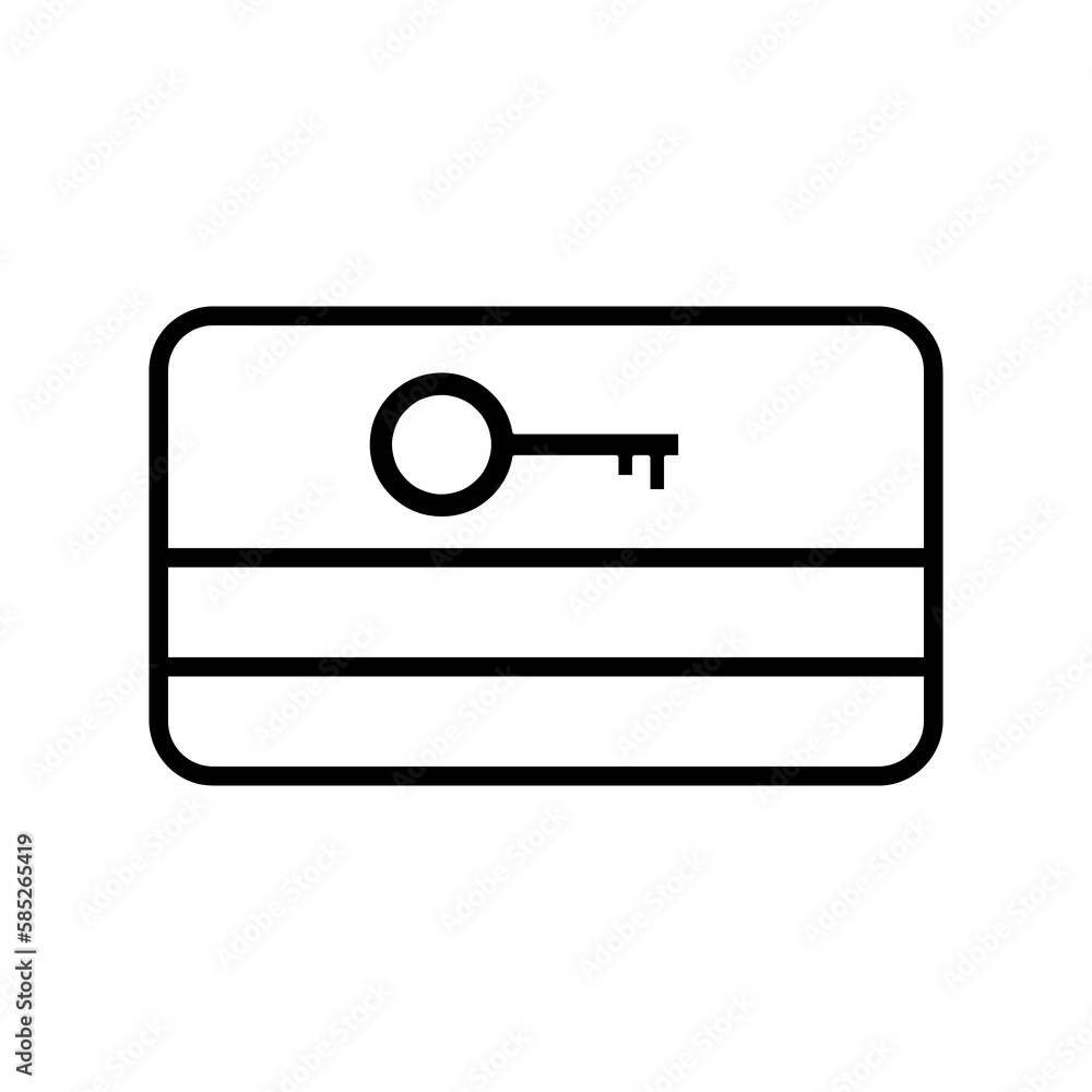 Card key vector icon flat illustration on white background..eps Card key vector icon flat illustration on white background..eps