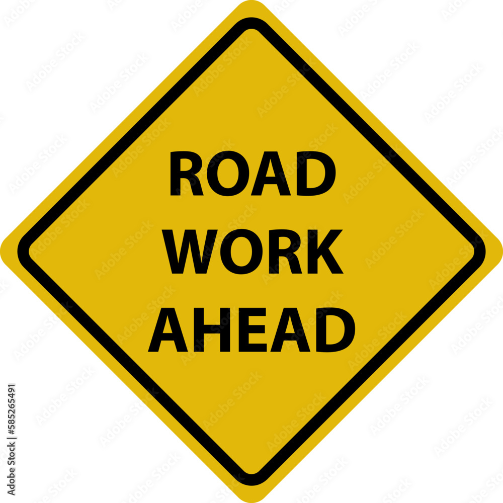 Road Construction Signs flat illustration on white background..eps Road Construction Signs flat illustration on white background..eps