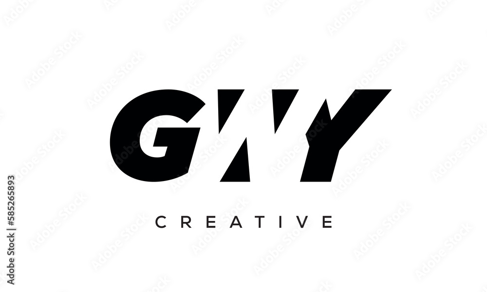GWY letters negative space logo design. creative typography monogram vector	